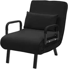 ML-DESIGN Schlafsessel mit Bettfunktion aus Chenille und Stahl, Schwarz, B/H: 186 x 60 cm - Bild 1