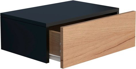 VCM Wandregal Usal in Schwarz Matt mit Rückwand, Breite: 45 cm, Höhe: 15 cm, Tiefe: 30 cm - Bild 1