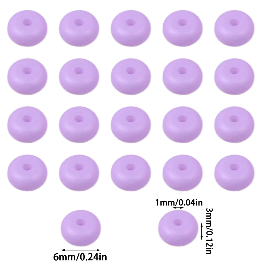 JHNBY Glasperlen, Porzellanlila, 6x3mm - Bild 2