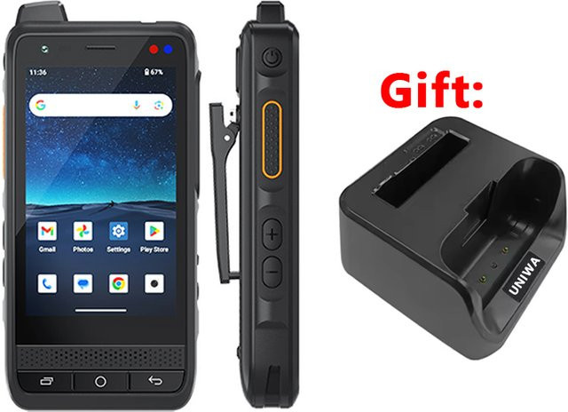 UNIWA F400 4G Robustes Android Smartphone Walkie Talkie mit Zello PTT Funktion in Schwarz - Bild 1