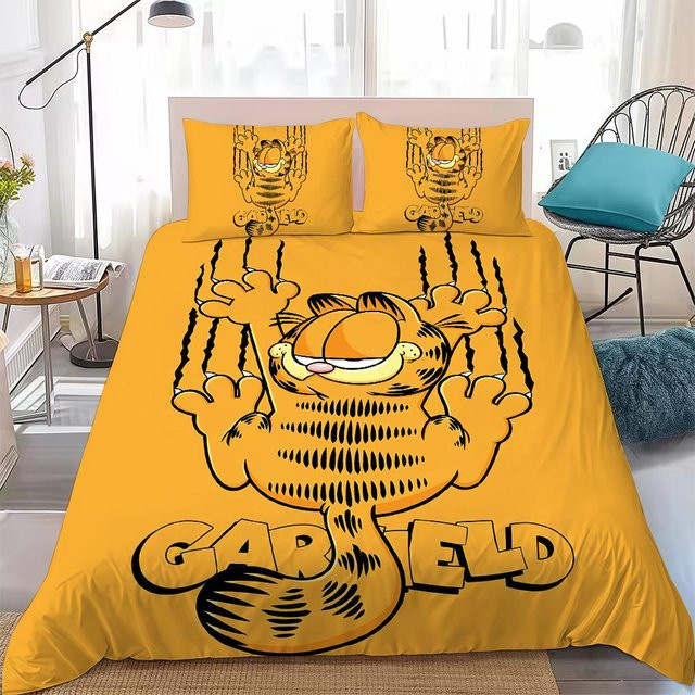 LjqEight Garfield Bettwäsche-Set 3-teilig, Gelb, B/H: 140 x 200 cm - Bild 1