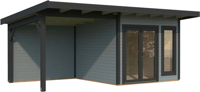 Palmako Holz-Gartenhaus Aurelia Pultdach in Hellgrau mit modernem Design - Bild 1