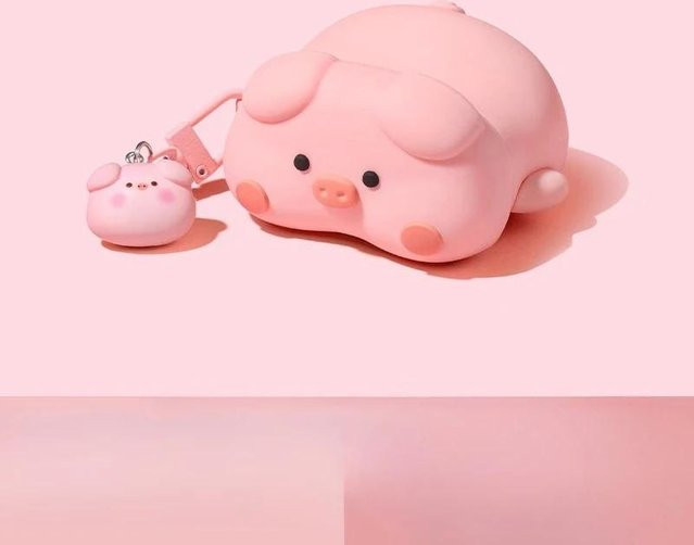 Rui Di AirPods Pro 3 Case Schweinchen Design in Pink, weiche Cartoon Kopfhörer Hülle - Bild 1