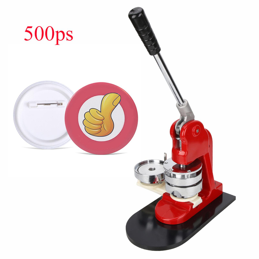 Aimo Button-Maker Abzeichenmaschine aus Metall in Rot, 75mm ergonomische Pressmaschine für Profis - Bild 2