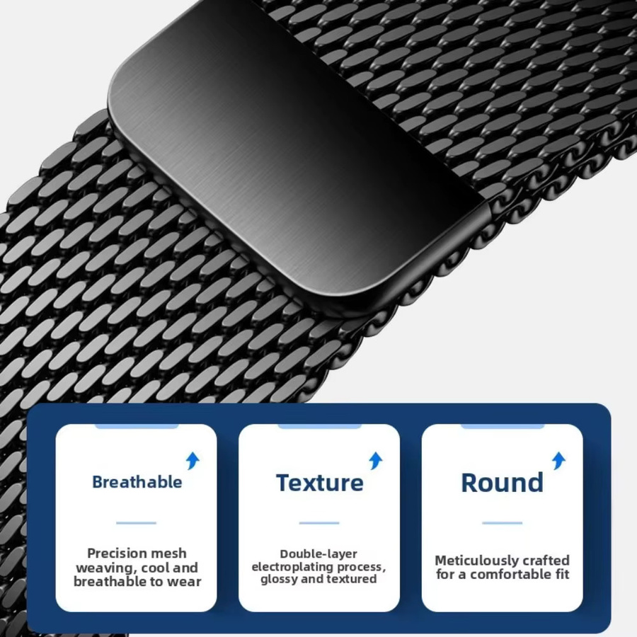 Milanaise-Loop-Armband, Edelstahl, Unisex, für Garmin Fenix Epix - Bild 4