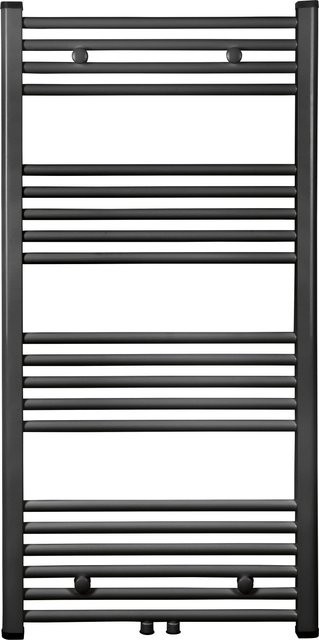 Wasserführender Badheizkörper Koblenz Schwarz Matt B: 60 cm, H: 120 cm - Bild 1