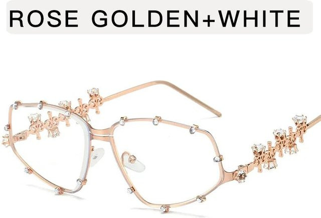 Yiran Sonnenbrille Hexagonal, Metall, Gold, Transparent, Unisex - Bild 1