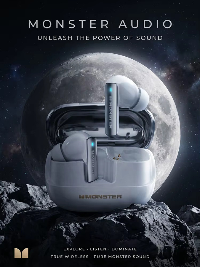 Monster Maxstar MQT50 Bluetooth 6.0 TWS Kopfhörer mit ENC Geräuschunterdrückung und tiefem Bass in Schwarz - Bild 4