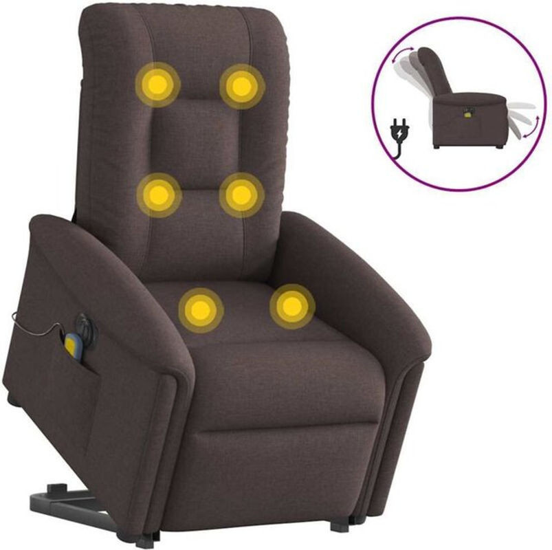 Elektrischer Massagesessel mit Aufstehhilfe von vidaxl in Braun aus Stoff - Bild 1