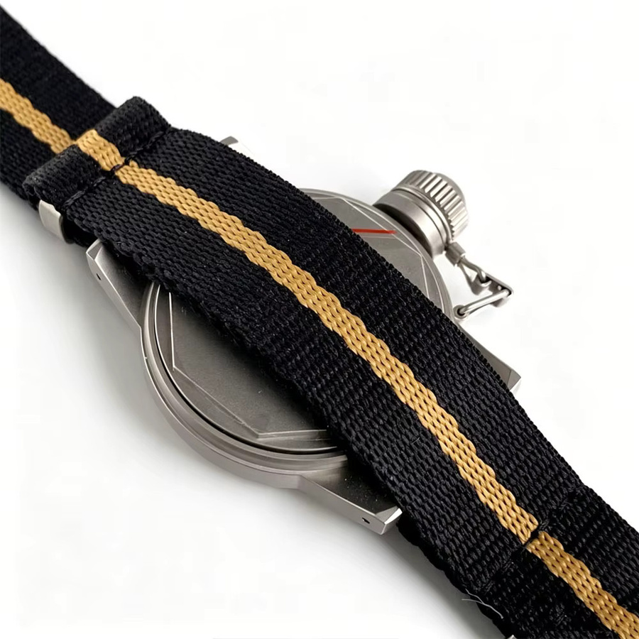 Tandorio Armbanduhr, Militär-Sportuhr, Edelstahl, 36 mm, Herren, Schwarz-weißes Zifferblatt, Saphirglas, 10 ATM - Bild 4