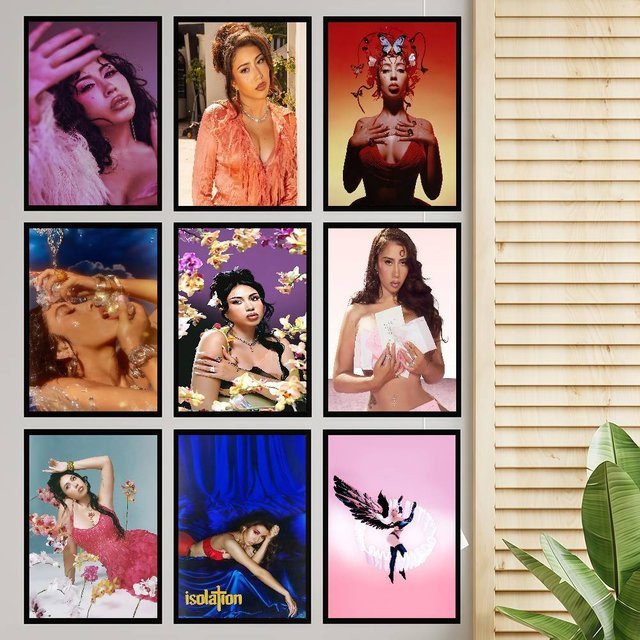 Vintage Kali Uchis DIY Sticky Poster Whitepaper Kunstwerk in Weiß, B/H: 15 x 15 cm - Bild 1
