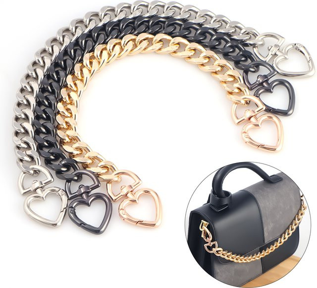 Yuchains Geldbörse Kette, Herzform, Metall, Unisex - Bild 1