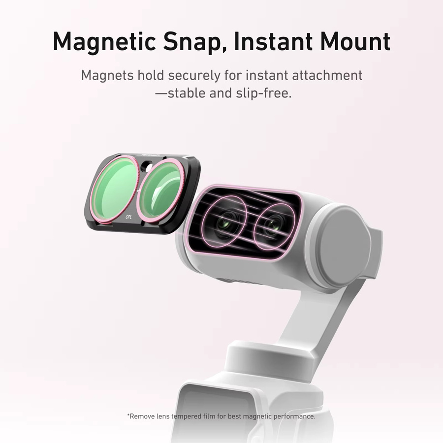 TELESIN Magnetisches Objektivfilter-Set für Insta360 Luna Ultra in Schwarz mit CPL VND und Diffusions-Nebel-Effekt (ND4 ND16 ND64) - Bild 2