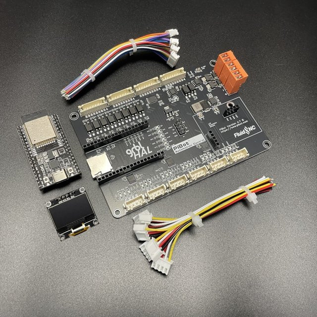 PiBot FluidNC GRBL Laser CNC Controller V4.7 B in Schwarz inklusive ESP32-Modul, OLED-Modul und Kabel - Bild 1