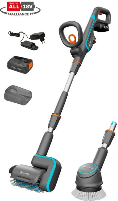 Gardena AquaBrush Universal Akku-Multi-Reiniger 18V Power For All Alliance in Grau inkl. Akku - Bild 1