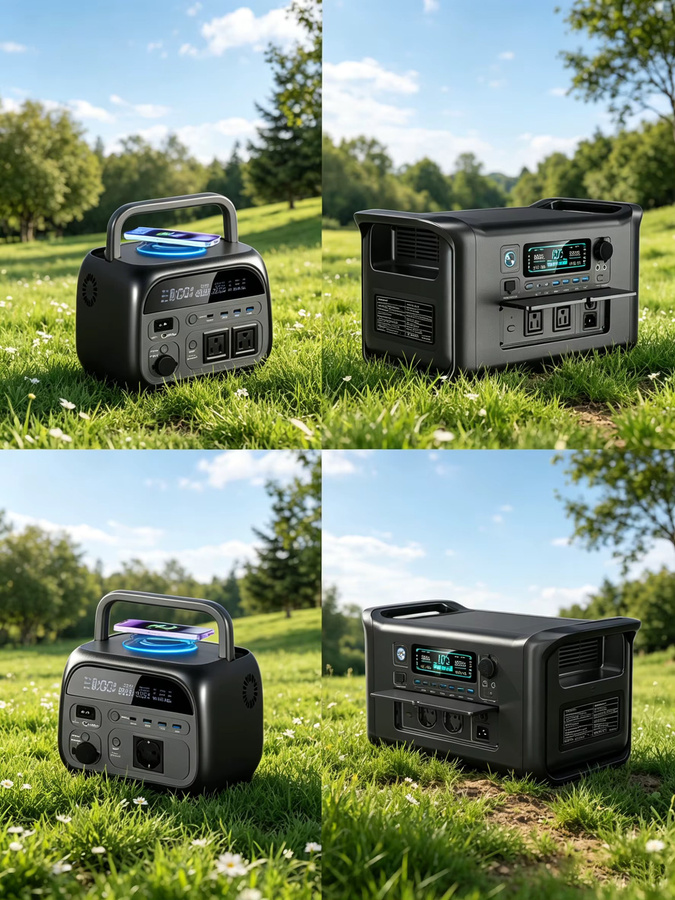 CTOLITY Tragbare UPS-Stromstation mit LiFePO4-Akku AP1000 (1800W, 1024Wh) und AP400 (500W, 345Wh) Solar-Generator in Schwarz für Camping und Notstromversorgung - Bild 6