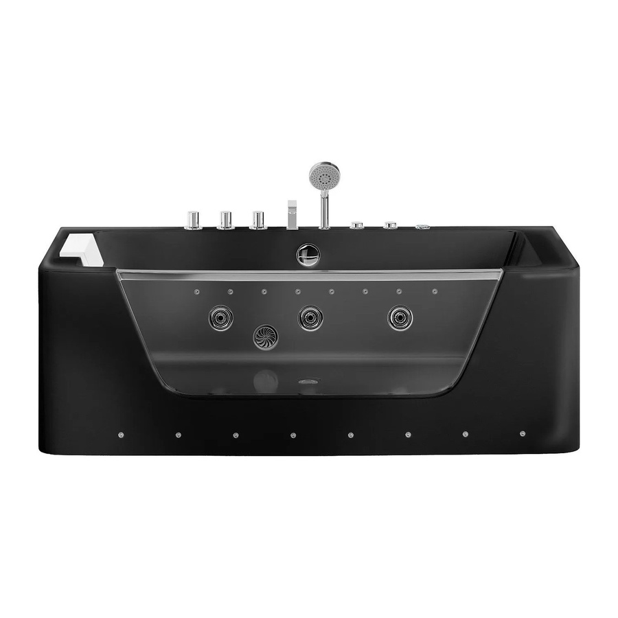 Whirlpoolbadewanne Dyona von Vente-unique in Schwarz, Länge: 170 cm - Bild 2