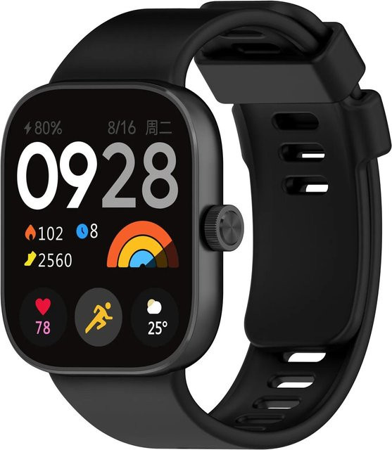Xiaomi Uhrenarmband Silikon, Schwarz, Redmi Watch 4, Xiaomi Mi Band 8 Pro - Bild 1