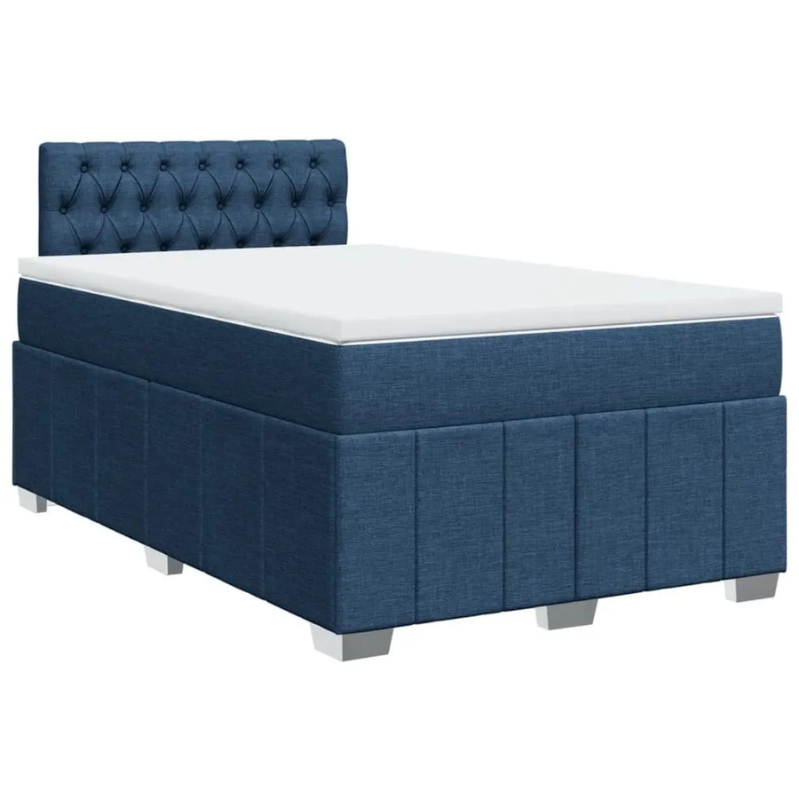 vidaXL Boxspringbett mit Matratze Blau B: 120 cm, T: 190 cm, Hybrid-Konstruktion mit USB-Ladeport und Unterbettbeleuchtung - Bild 2