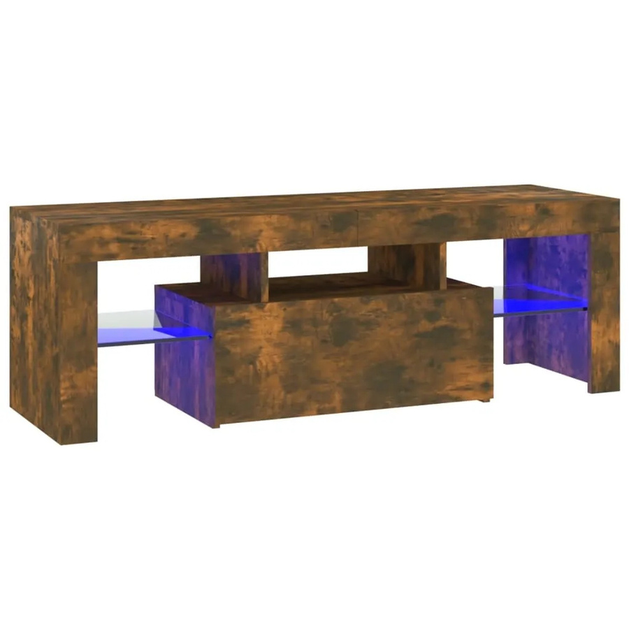 vidaXL TV-Schrank Modell 4 in Räuchereiche mit LED-Leuchten, modern, Farbe: Braun, B/T/H: 120 x 35 x 40 cm - Bild 2