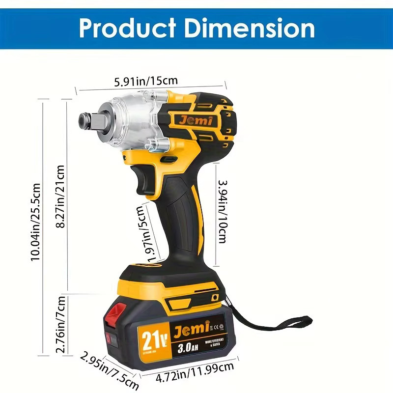 Jemi Tool Akku-Schlagschrauber zum Befestigen von Metall und Holz - Bild 6