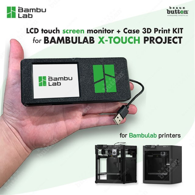 LIXIU ESP32 Xtouch LCD-Bildschirm für BambuLab P1S und P1P, 2,4 Zoll RGB-Display, Schwarz - Bild 1
