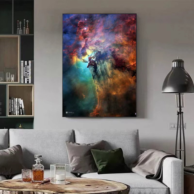 Potdemiel Leinwanddruck Hubble Space Telescope Poster mit kosmischen Partikeln und Sternen in Multicolour - Bild 4