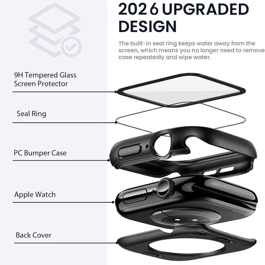 Apple Schutzhülle für Apple Watch Series 10 11, 46mm 42mm, Schwarz - Bild 2