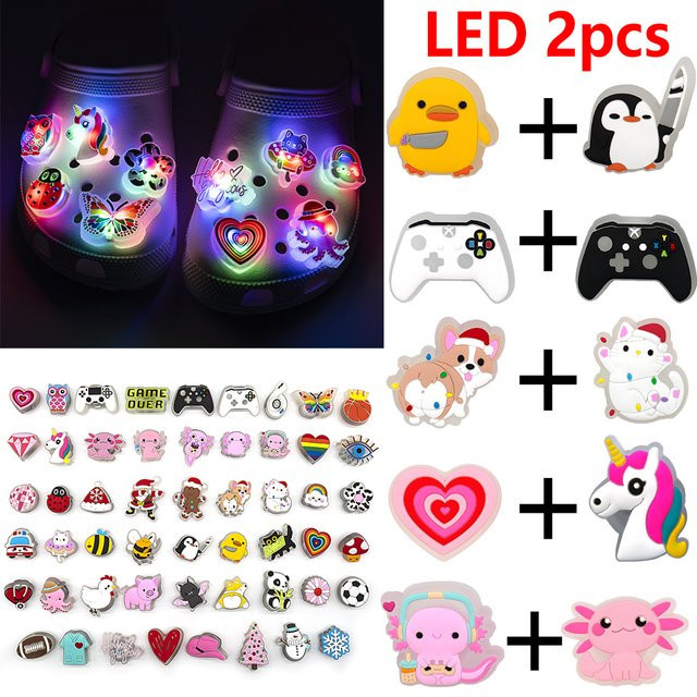 2 Stück Schuhanhänger, Gamepad, Tier-LED-Pins, Kinder, Männer, Frauen - Bild 1