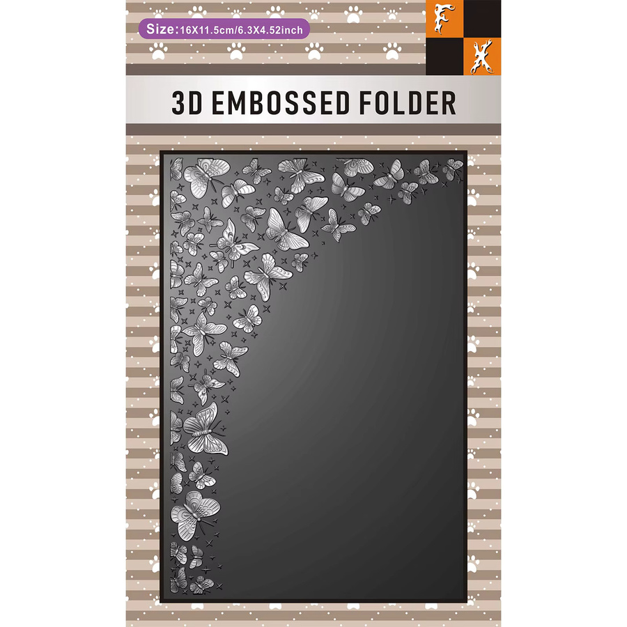 3D-geprägter Papierordner mit Butterfly Shadow Dancing Textur für Bastelarbeiten - Bild 2