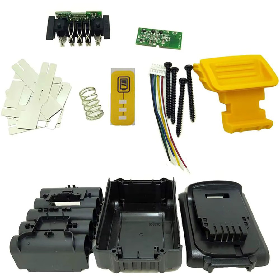 DeWalt Ersatzgehäuse für DCB200 Li-Ion Akku 18V 20V mit PCB-Ladeschutz-Platine aus Kunststoff - Bild 3