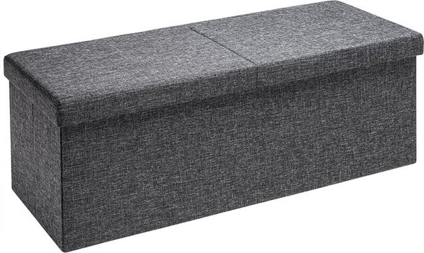 Casaria Sitzbank mit Klappdeckel aus Kunstleder in Dunkelgrau, B/T/H: 115 x 38 x 38 cm