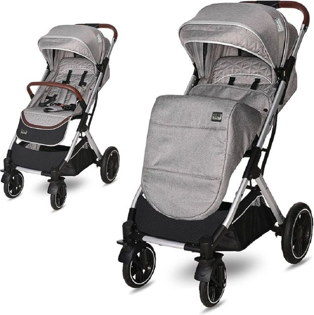 Lorelli Kinderwagen Storm Buggy in Grau Schwarz mit PU-Rädern, Sonnendach und verstellbarer Fußabdeckung - Bild 1