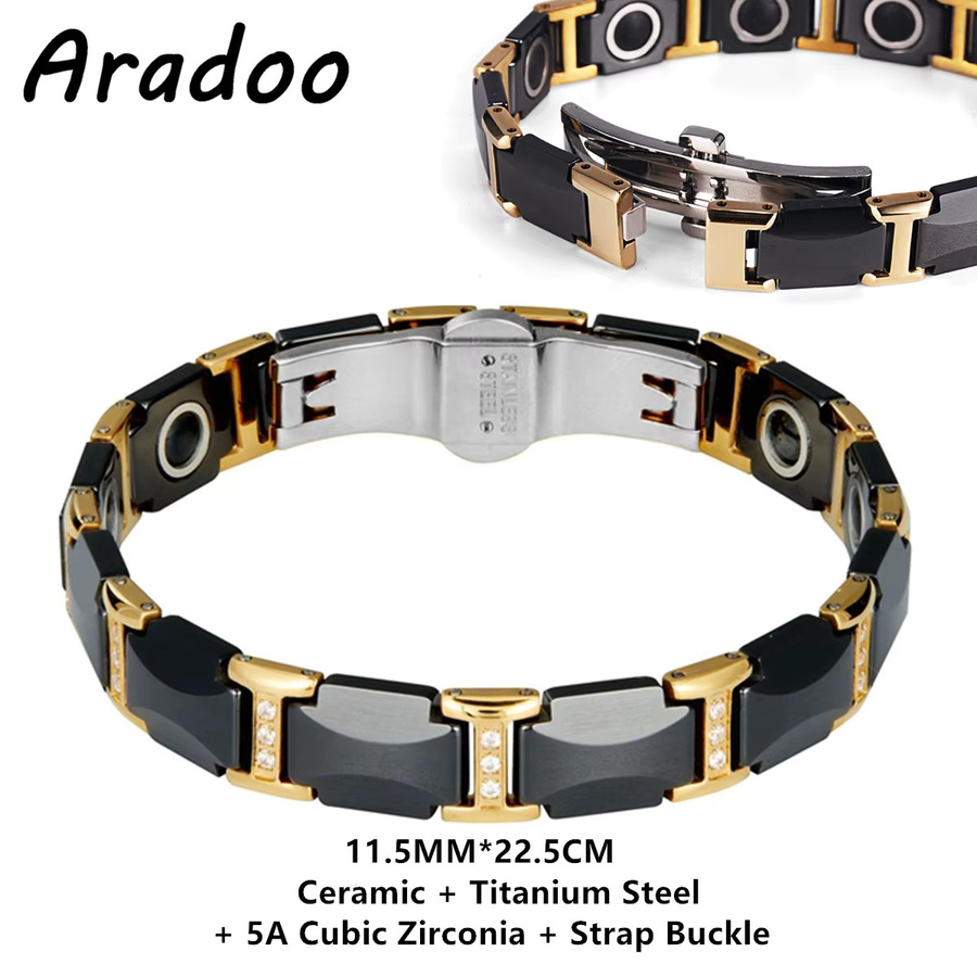Aradoo Armband, Keramik, Titan Stahlband, Unisex - Bild 5
