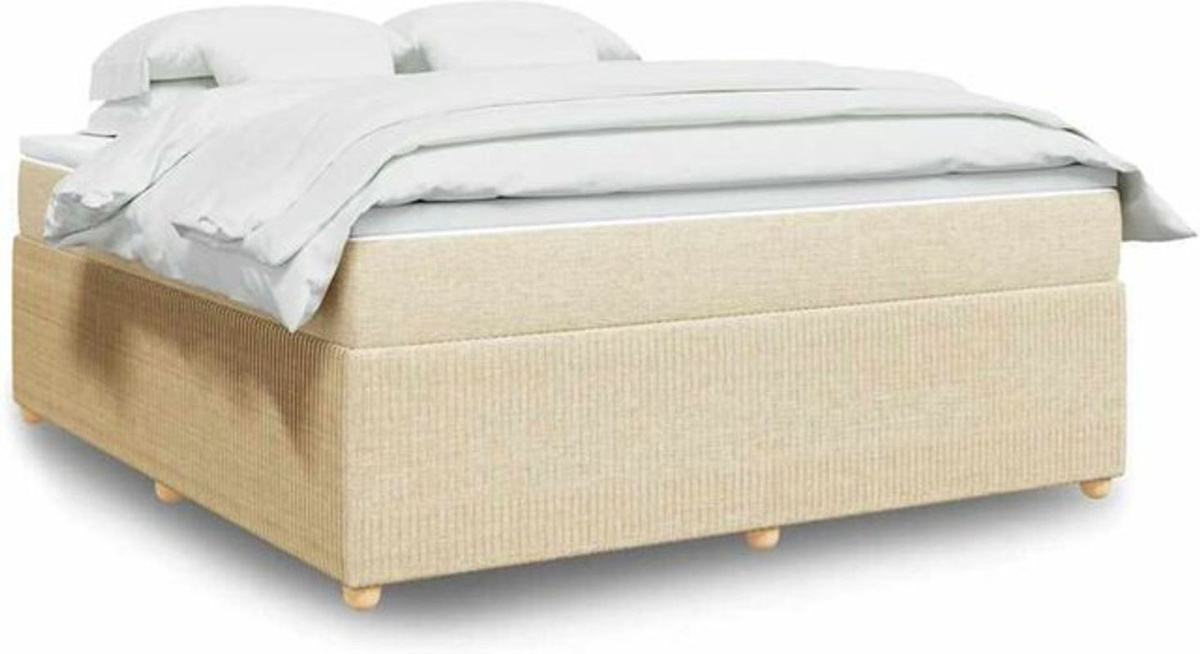 vidaxl Boxspringbett mit Matratze aus Stoff in Creme und Beige B/T: 180 x 200 cm - Bild 1