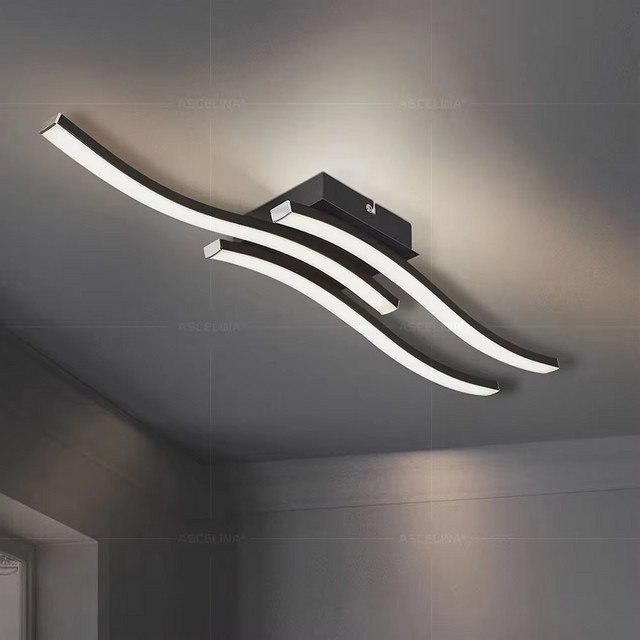 Moderne LED-Deckenleuchte von DARHYN in Schwarz und Weiß aus Aluminium - Bild 1