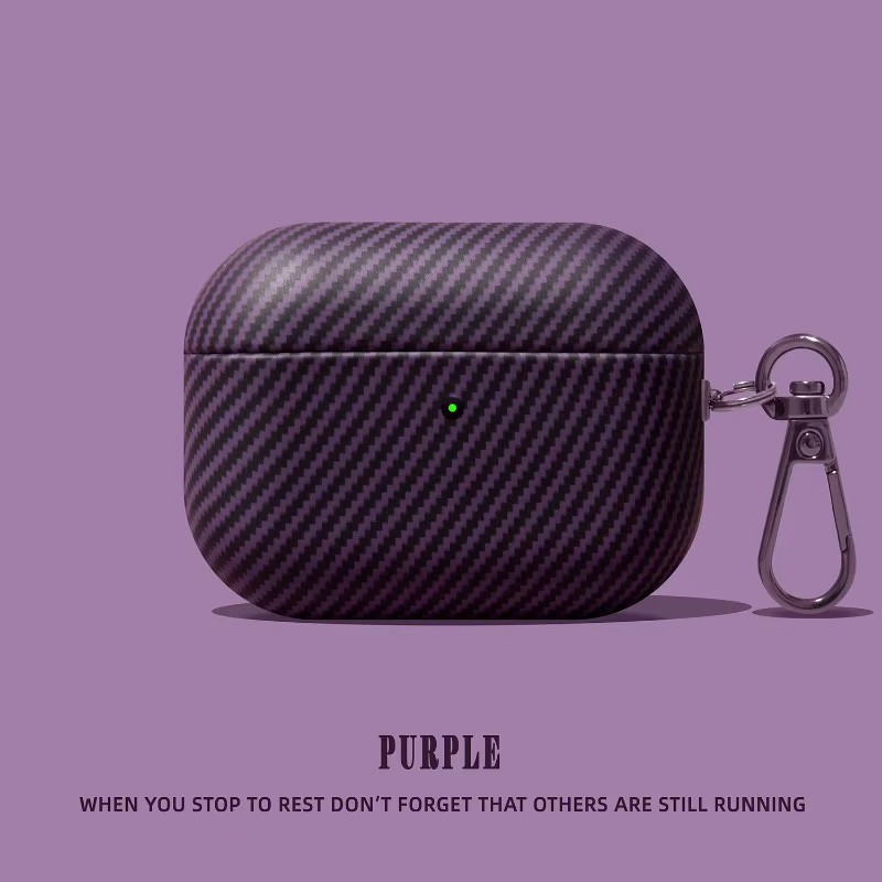 Luxuriöses Carbonfaser-Leder Kopfhörer-Etui für Apple AirPods Pro 2, 3, 4, 1 und 2 aus weichem Silikon als Schutzhülle - Bild 3
