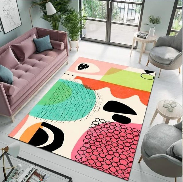 Lodestar Badematte mit abstraktem Baum-Design im skandinavischen Boho-Stil, Mehrfarbig, B/B: 40 x 60 cm - Bild 1