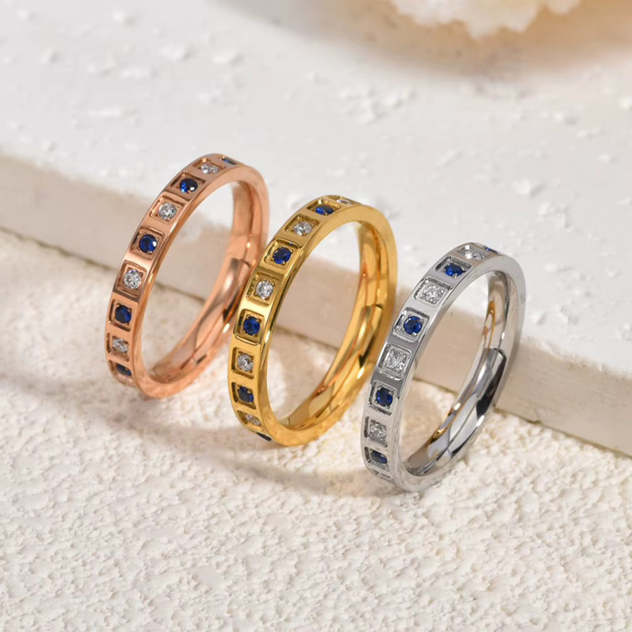 Ring Titan, Blau, Zirkonia, Damen - Bild 1