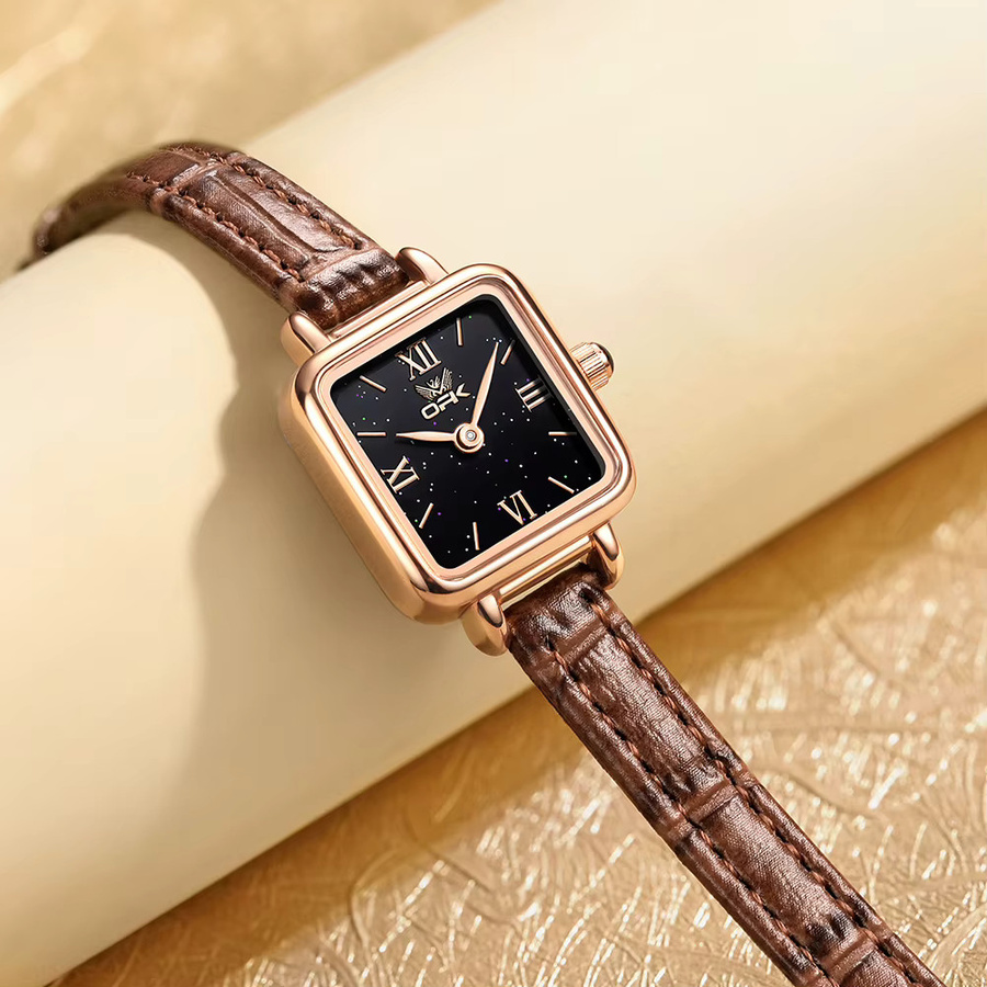 OPK Armbanduhr Quarz, Leder, Eckig, Damen - Bild 3