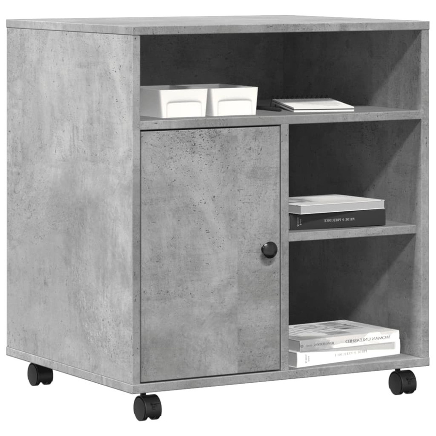 Vidaxl Druckerständer mit Rollen in Beton Grau, B/T/H: 60 x 50 x 67 cm - Bild 4