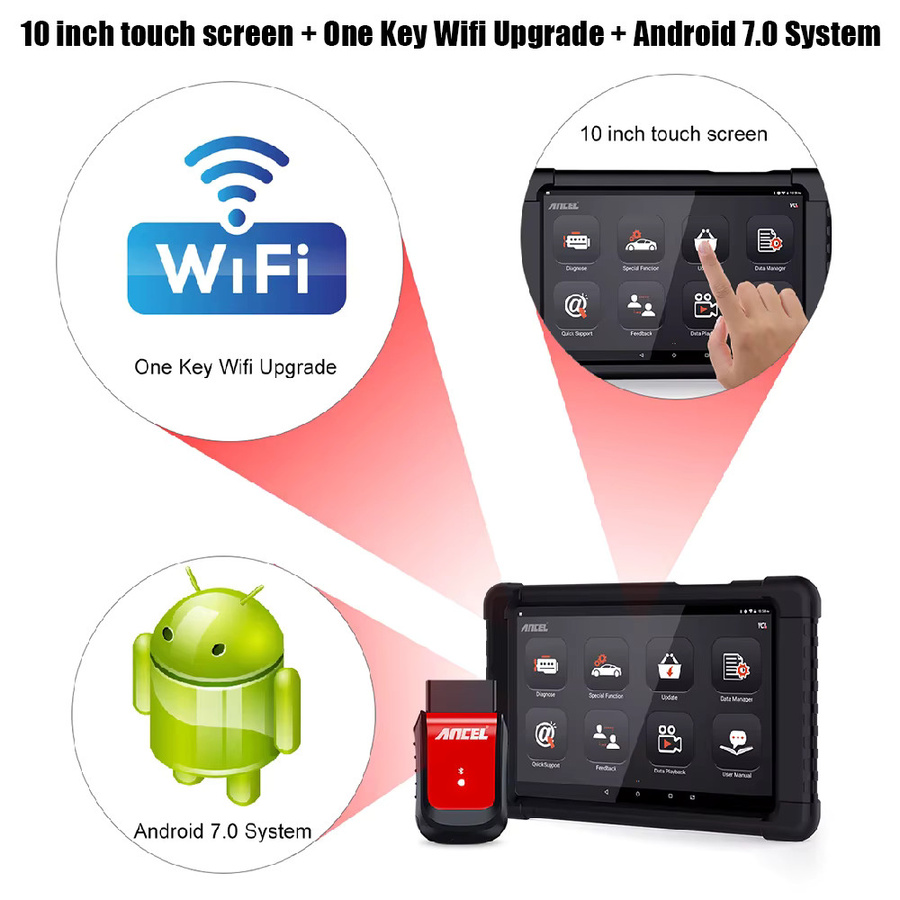 Ancel X6 OBD2 Scanner Professionelles Kfz-Diagnosegerät in Schwarz für alle Systeme mit ABS, Öl, EPB und DPF Reset sowie Codeleser - Bild 6