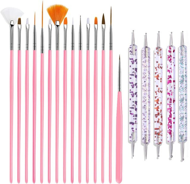 LULAA Nagelkunst-Pinselset, 15/20-teilig, Unisex - Bild 1