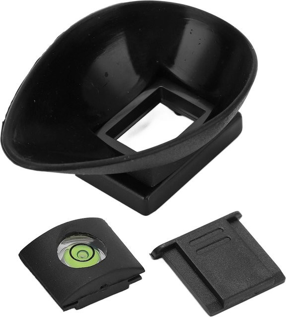 Nikon Kamera Sucher Zubehör Set mit Augenmuschel, Blende 22mm, Wasserwaage und Kaltlichtschuh Abdeckung in Schwarz für D300 D200 D90 D80 D7000 - Bild 1