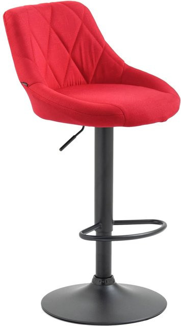 DELUKE Barhocker FALON Barstuhl aus Stoff in Rot mit Lehne und 360 Grad Drehbarkeit, B/T/H: 46 x 49 x 83 cm - Bild 1