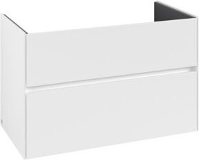 V&B Waschtischunterschrank Collaro mit mittigem Waschtisch in Weiß Matt, B/T/H: 96,1 x 48,0 x 48,0 cm - Bild 1