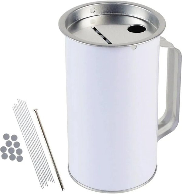 HMF Spendendose mit Griff in Lichtgrau, B/T/H: 15 x 8 cm - Bild 1