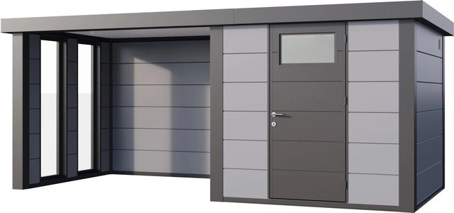 Telluria Gerätehaus Classico in Grau mit Lounge S Links und Fenster, B/H/T: 542 x 219 x 258 cm - Bild 1
