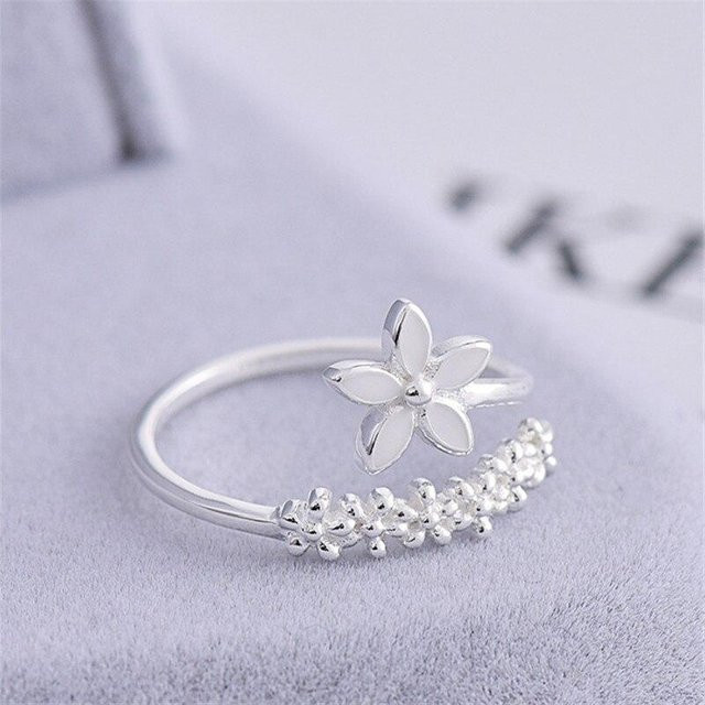 Ring 925 Silber, Blume, Damen - Bild 1