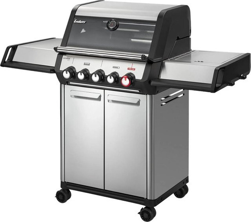 Enders Monroe Pro 3 SIKR Turbo Gasgrill in Silver mit Piezozündung und emailliertem Gusseisen